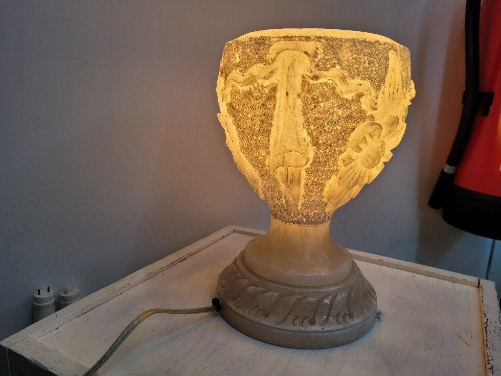 vintage jaren 50 massief marmeren lamp, Ophalen of Verzenden