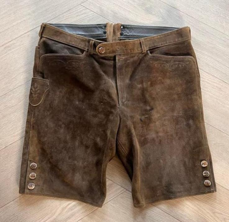Prachtige lederhose, gemaakt van echt leer + overhemd, Ophalen of Verzenden, Zo goed als nieuw, Maat 56/58 (XL), Bruin