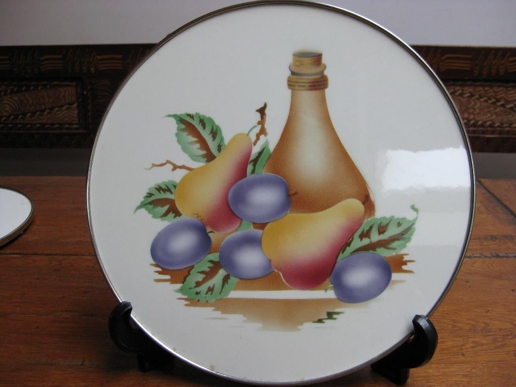 Prachtige art deco taartschaal keramiek met spuitpatroon, Antiek en Kunst, Ophalen of Verzenden