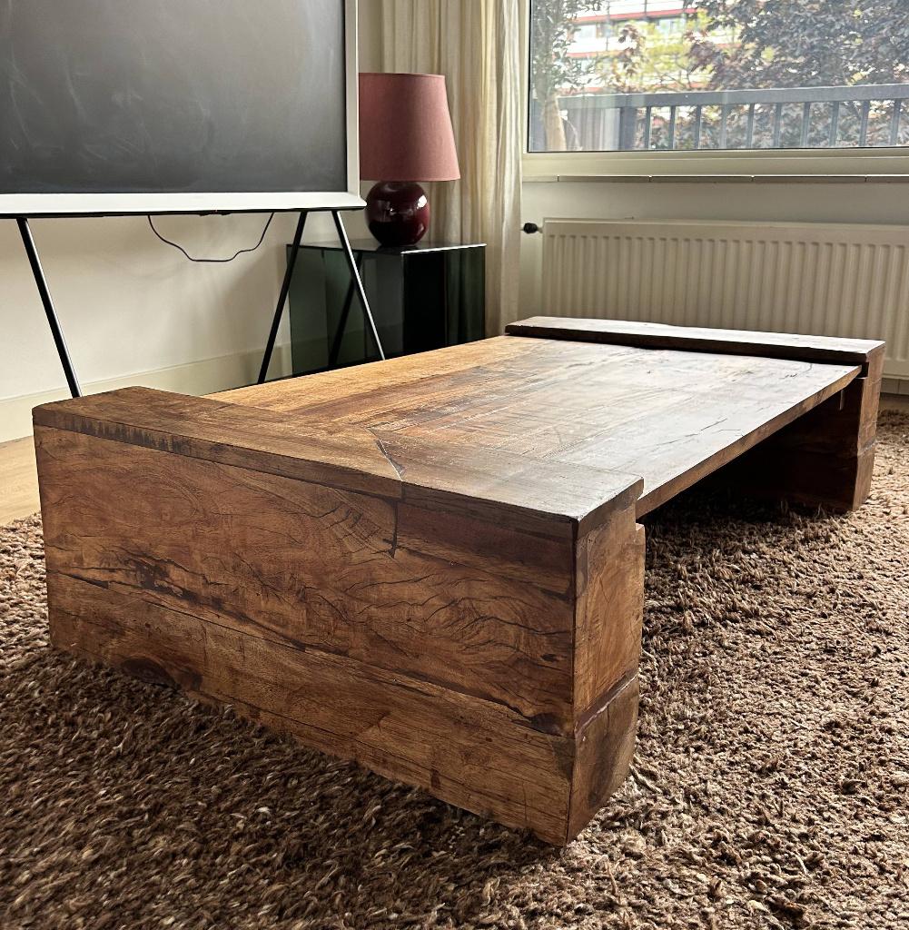 Jin coffee table - Woord - Dark brown, Huis en Inrichting, 100 tot 150 cm, Kersenhout, Zo goed als nieuw, Minder dan 50 cm