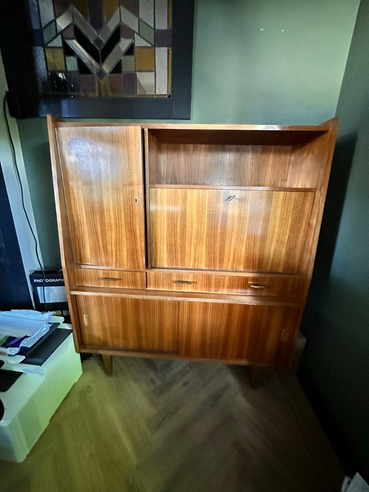 Vintage Deens Bar Meubel Dressoir Teak Fineer Sixties, Ophalen