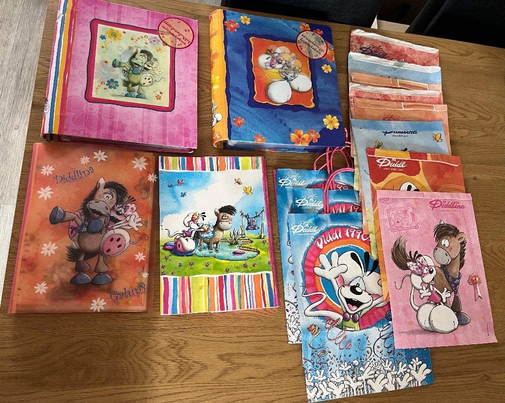 Diddl verzameling: mappen, tasjes, pasjes etc., Ophalen of Verzenden, Diddl, Gebruikt, Papier, Kaart of Schrift