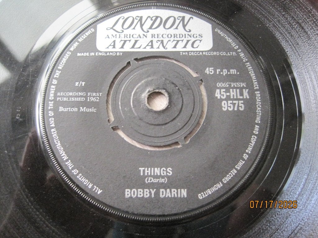 Bobby Darin   -   Things, 7 inch, Ophalen of Verzenden, Zo goed als nieuw, Overige typen