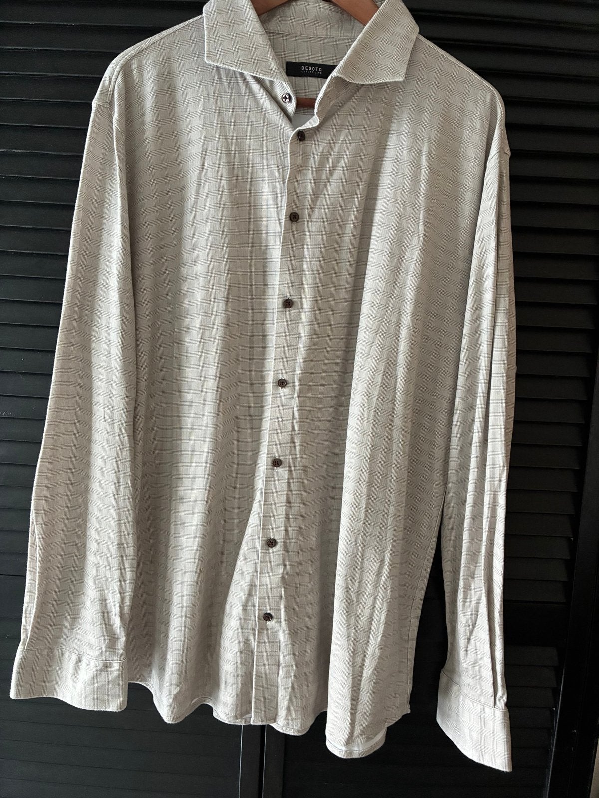 Prachtig Desoto Luxury Line Herenoverhemd - Prachtig, Ophalen of Verzenden, Zo goed als nieuw, Beige, Halswijdte 43/44 (XL)