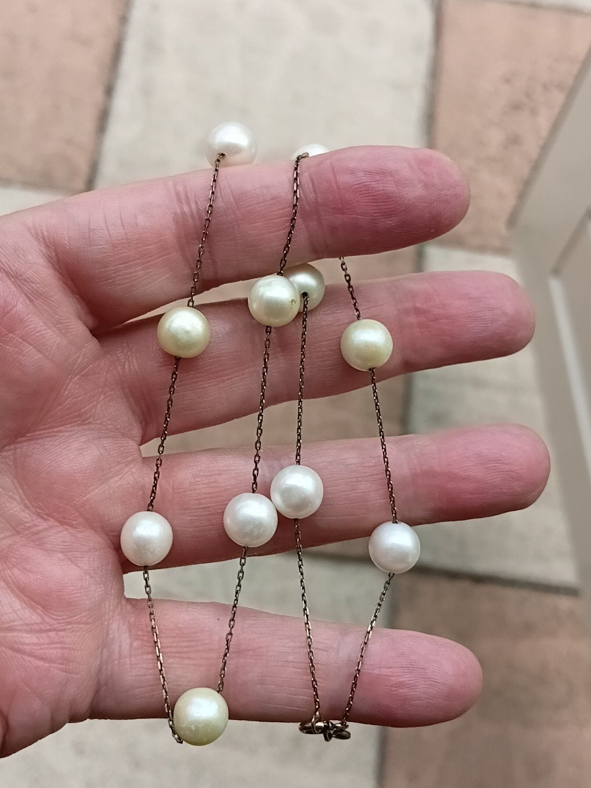 mooie zilveren ketting met grote echte parels, Verzenden, Zilver, Ketting