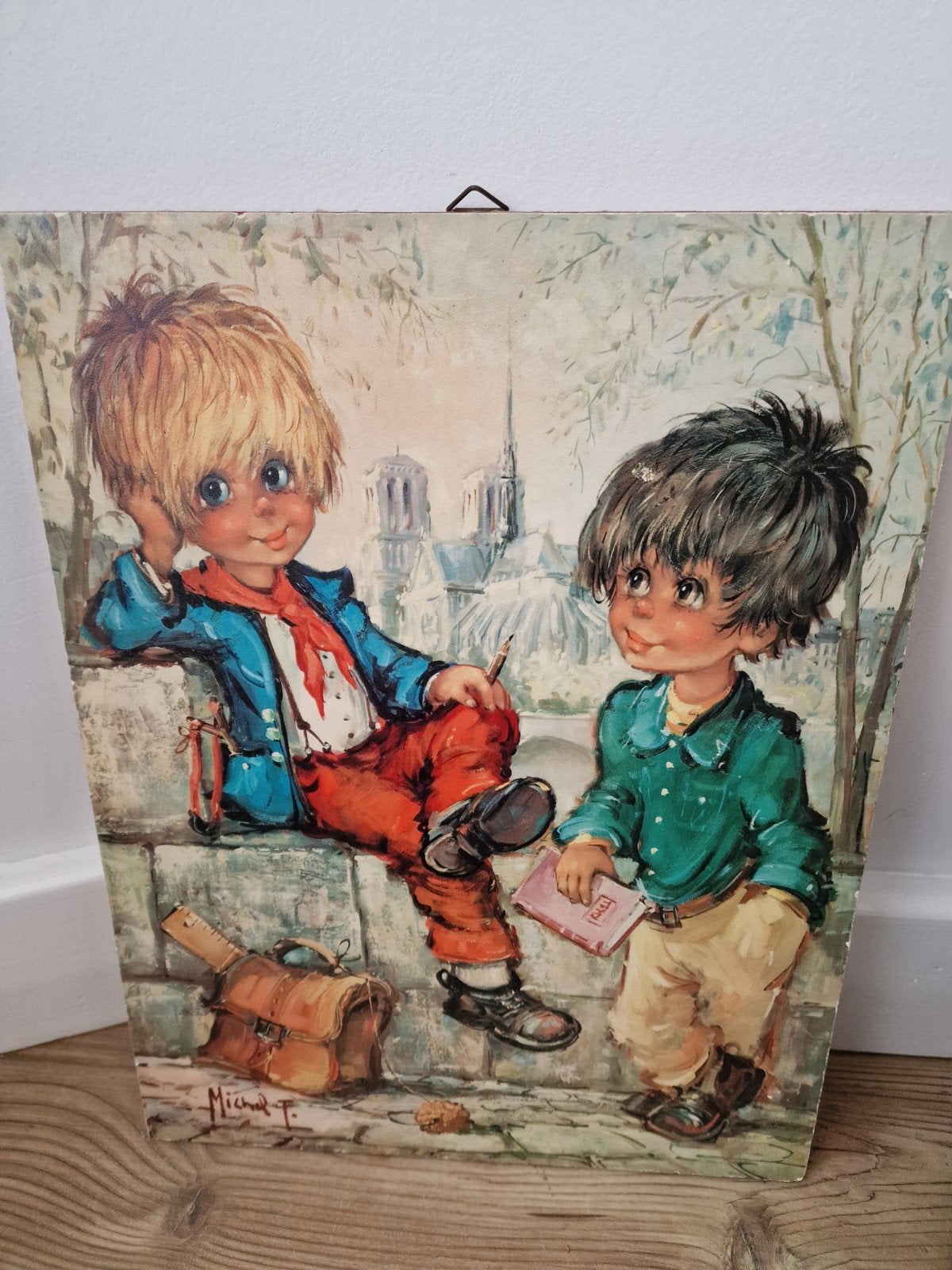 Vintage Michel Thomas 'Big Eye' wandprent Notre-Dame, Ophalen of Verzenden