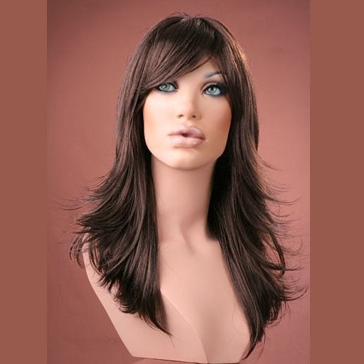 Pruik lang haar razor-cut model Hannah kleur chocolate, Sieraden, Tassen en Uiterlijk, Ophalen of Verzenden, Nieuw, Pruik of Haarverlenging