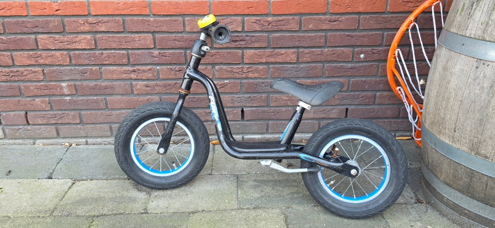 Puky loopfiets, zwart, 12 inch, Fietsen en Brommers, Ophalen, Terugtraprem, Gebruikt, Puky
