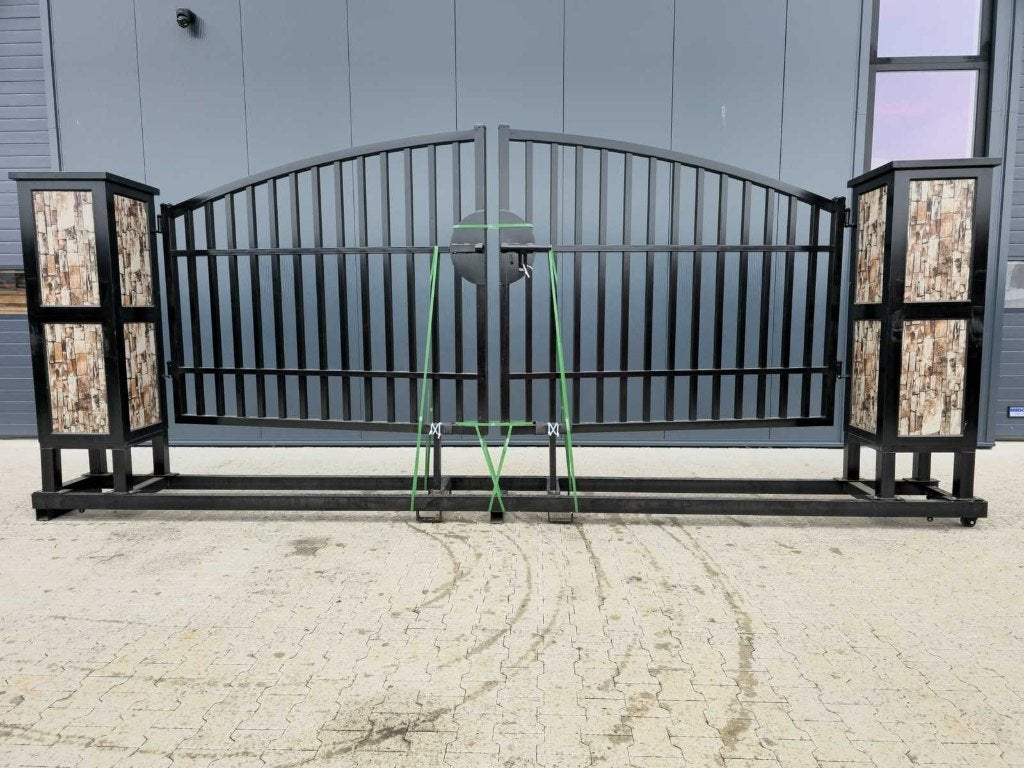 Toegangspoort Hek 6m met palen nieuw‼️, Ophalen, Met poort, Overige typen, Nieuw