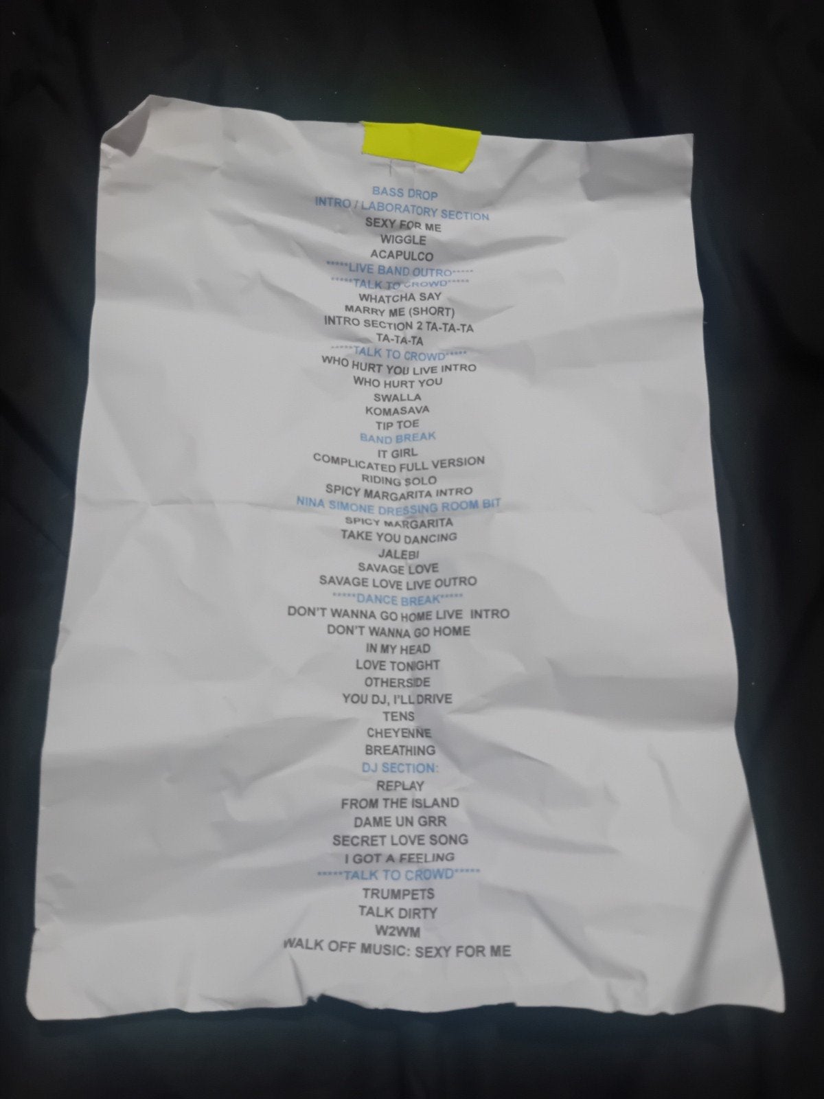 set list jason derulo, Rechthoekig Staand, Ophalen of Verzenden, Zo goed als nieuw, A1 t/m A3