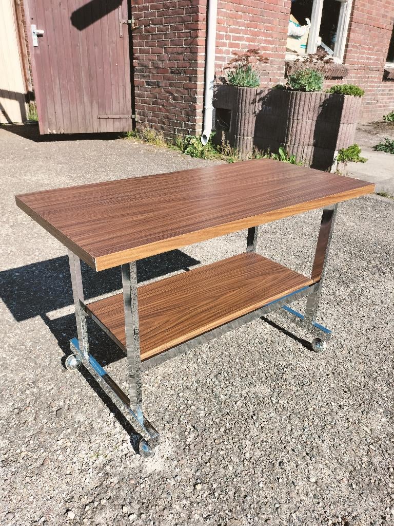Vintage serveerwagen/ trolley - mid century, Ophalen, Gebruikt, 50 tot 100 cm, 50 tot 100 cm