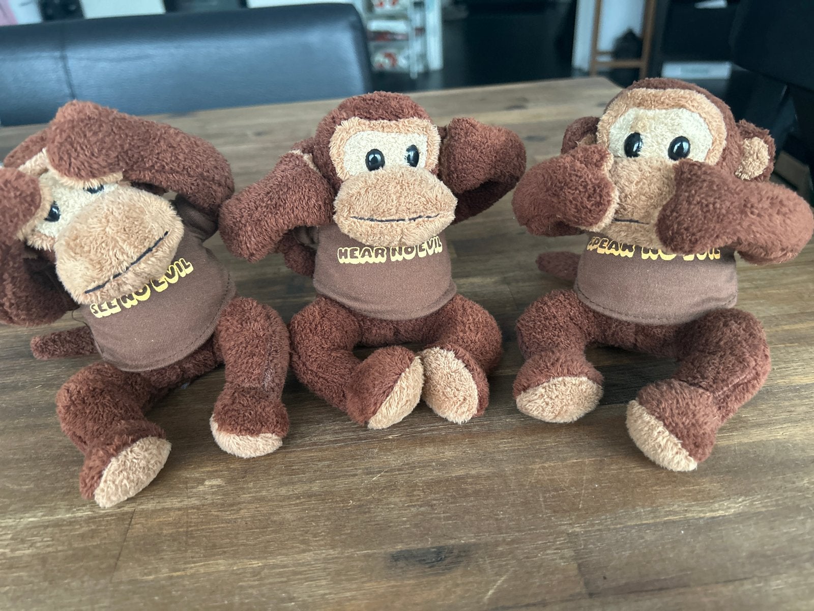 Leuke aapjes set - See no evil/hear no evil/speak no evil, Kinderen en Baby's, Speelgoed | Knuffels en Pluche, Ophalen, Overige merken
