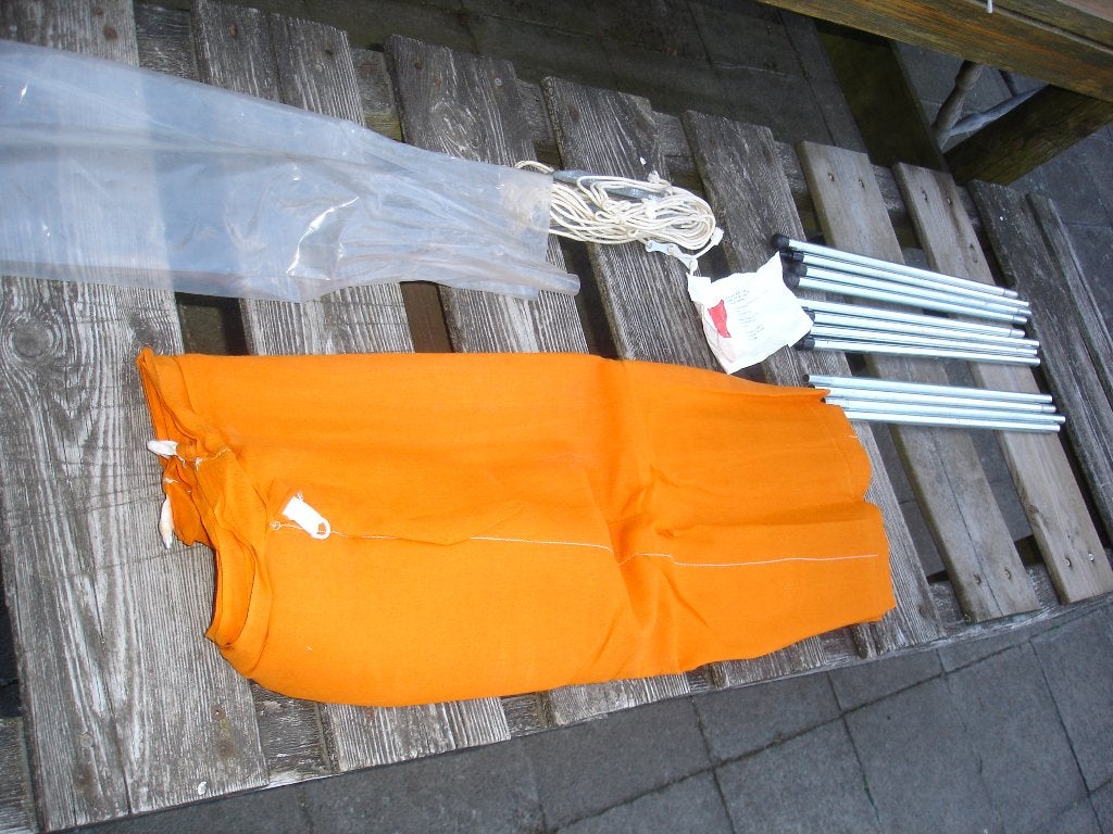 oranje vintage windscherm, Ophalen, Zo goed als nieuw