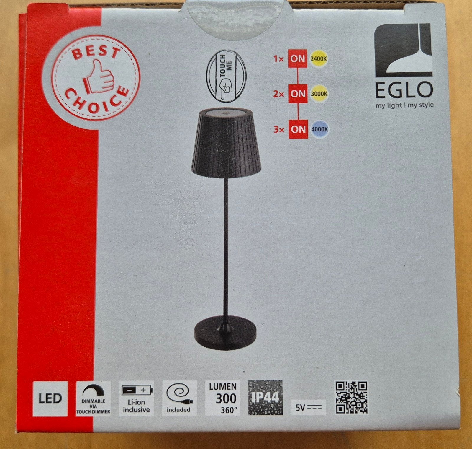 EGLO CABOZO LED Tafellamp - Dimbaar, Oplaadbaar, IP44, Eglo, Kunststof, Oplaadbaar, Nieuw