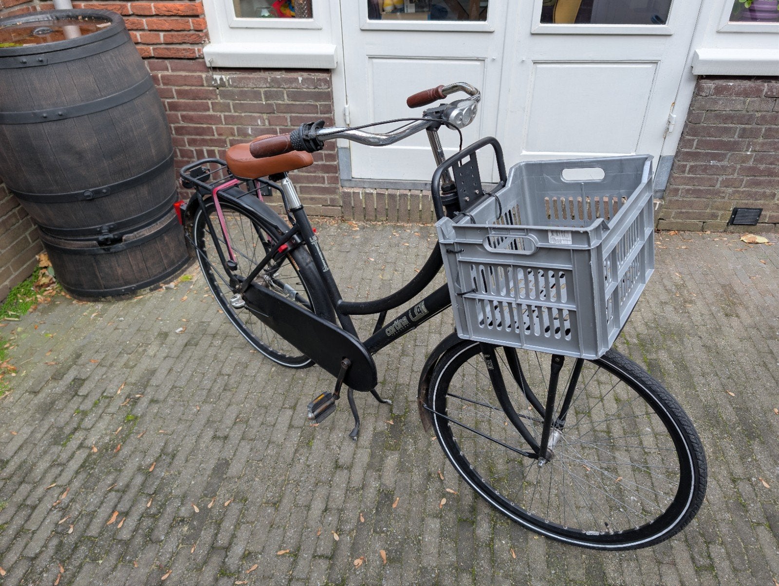 Cortina U4 Transport (stads)fiets met krat en versnellingen, Terugtraprem, Gebruikt, Versnellingen, 50 tot 53 cm