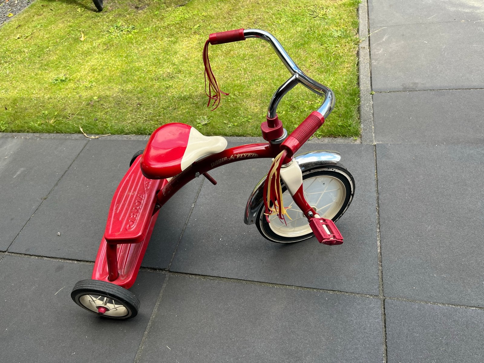 Retro driewieler, Ophalen, Gebruikt, Terugtraprem