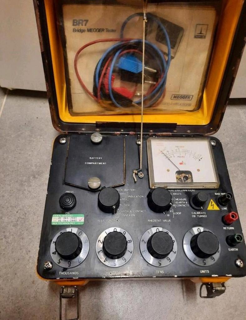 Megger BR7 ohmmeter weerstandmeter kabelbreuk, Doe-het-zelf en Verbouw, Meetapparatuur, Ophalen of Verzenden, Gebruikt