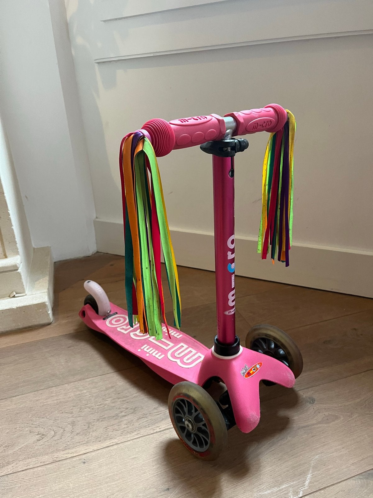 Roze Mini Micro step met linten, Fietsen en Brommers, Ophalen, Gebruikt, Gewone step