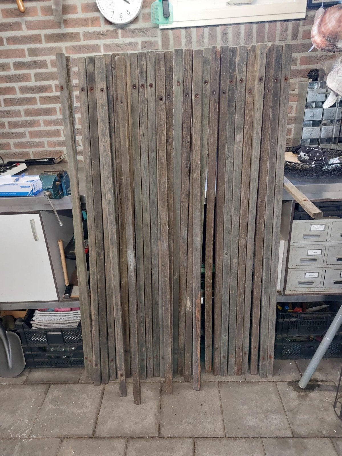 Latten en meerdere tuin decoratie, zie foto's., Tuin en Terras, Palen, Balken en Planken, Ophalen, Minder dan 180 cm, Planken