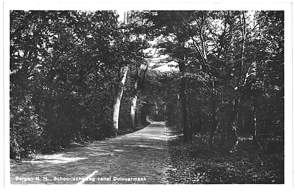 700107 Bergen jr 30 Schoorlscheweg Gelopen met postzegel, Ophalen of Verzenden, 1920 tot 1940, Gelopen, Noord-Holland
