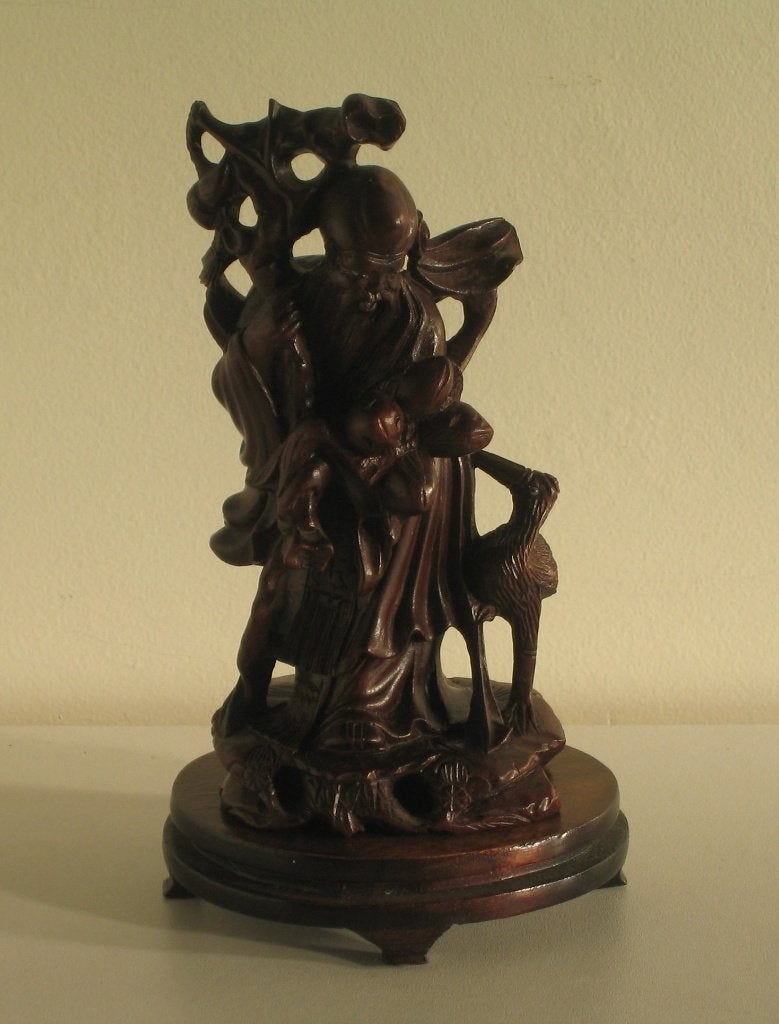 Longevity in hout op staander  -  4058, Antiek en Kunst, China, Ophalen, Hout
