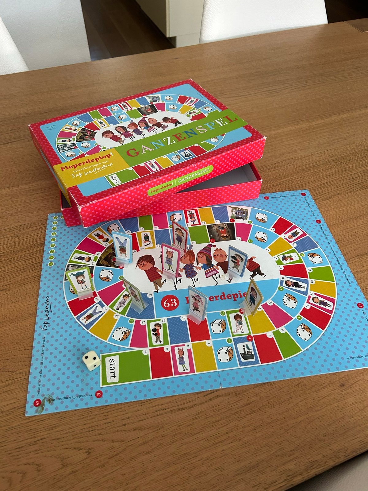 Fieperdepiep! Ganzenspel - Leuk familiespel, Hobby en Vrije tijd, Drie of vier spelers, Ophalen of Verzenden, Gebruikt