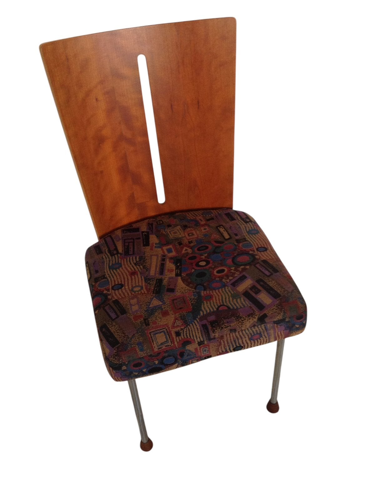 Vintage eetkamerstoel(en)zitting stof gustav klimt kleur, Ophalen, Overige kleuren, Zo goed als nieuw, Stof
