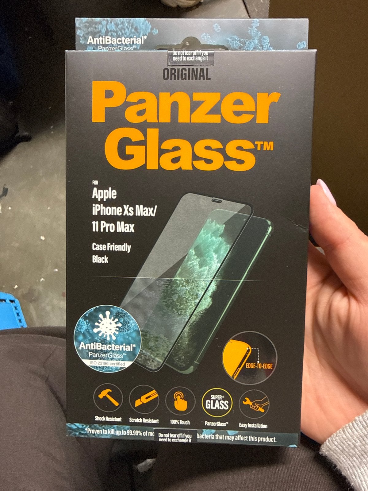 PanzerGlass Screenprotector iPhone Xs Max/11 Pro Max, Telecommunicatie, Zwart, Verzenden, IPhone XS Max, Nieuw