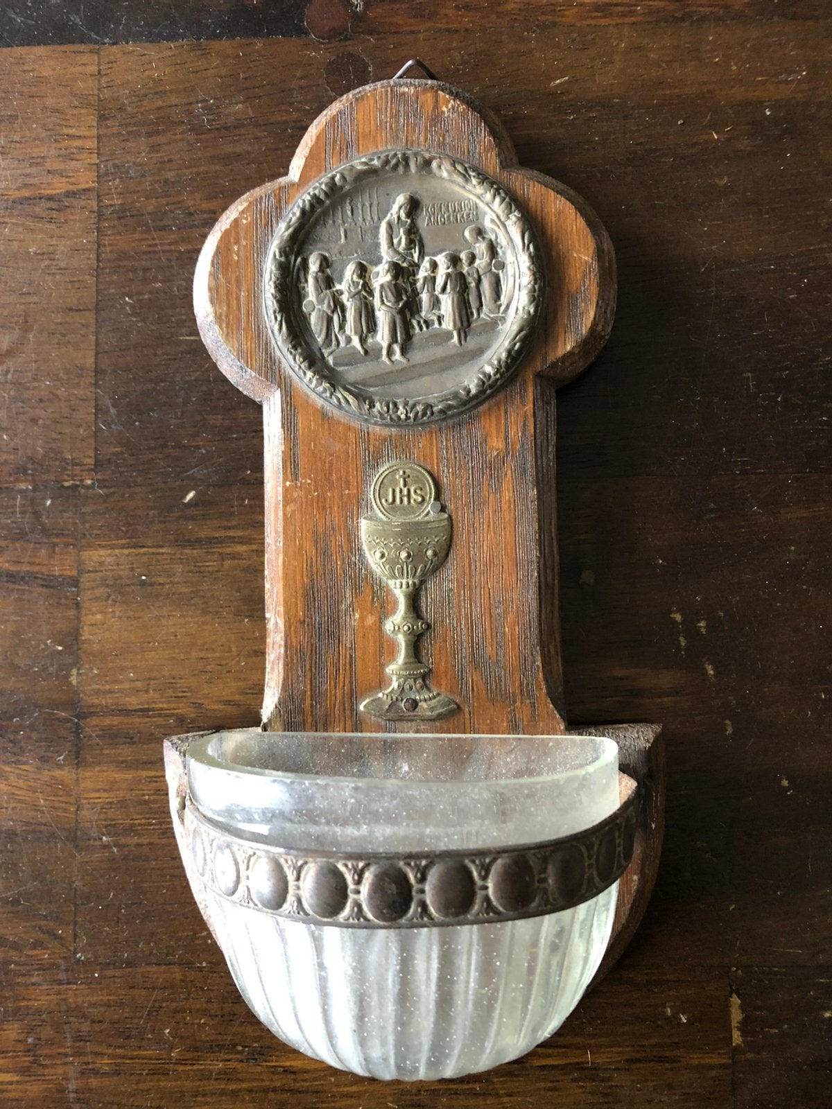 Wijwatervaatje ter ere van Heilige Communie, Ophalen of Verzenden, Gebruikt, Overige typen, Christendom | Katholiek