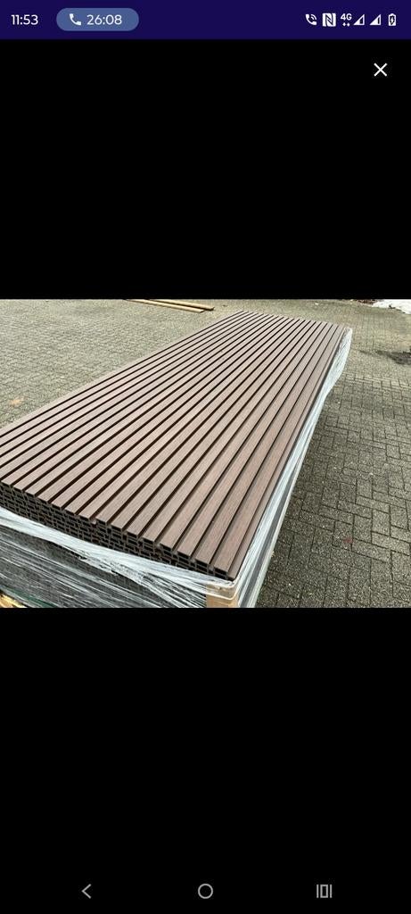 Composiet gevelbekleding met profiele, Doe-het-zelf en Verbouw, Hout en Planken, Ophalen, Minder dan 25 mm, Nieuw, Plank