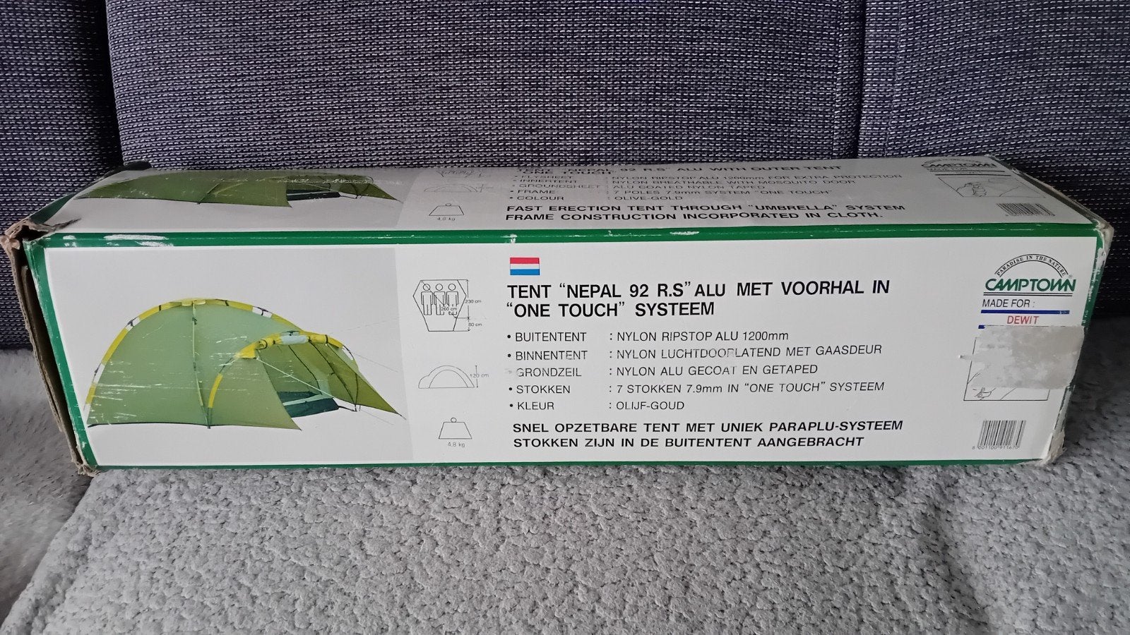 Camptown Nepal 92 R.S. Alu tent met voortent, Ophalen of Verzenden