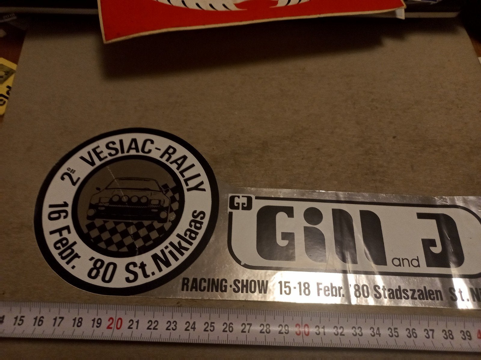 Vintage Rally Stickers: Vesiac Rally & Gill and Racing Show, Ophalen of Verzenden