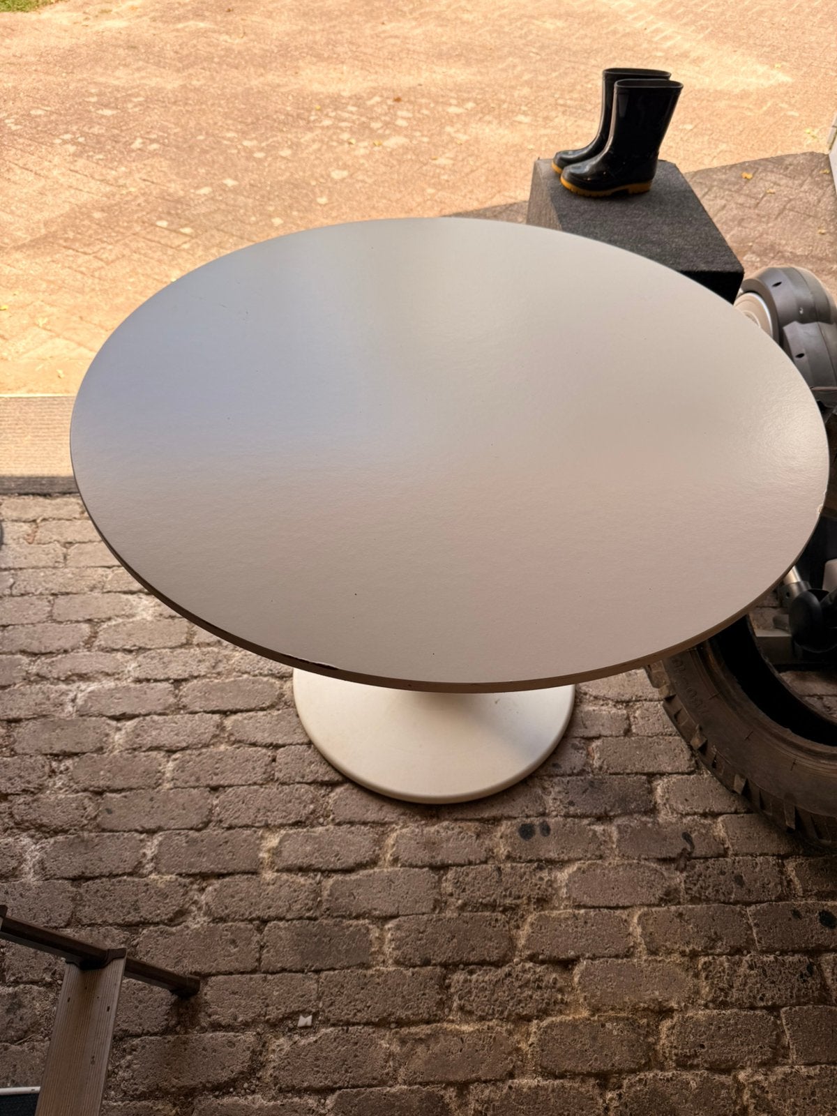 IKEA tafel rond wit (diameter 105cm), Ophalen, Rond, Zo goed als nieuw, Overige houtsoorten