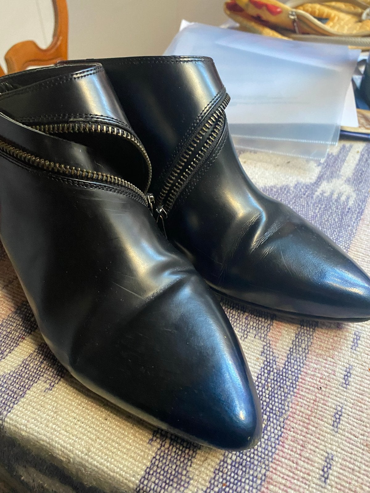 United Nude Leren Enkellaarsjes- Maat 39, Verzenden, Zwart, Lage of Enkellaarzen, Zo goed als nieuw