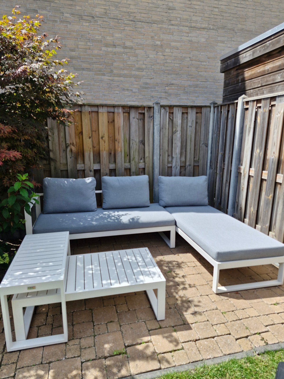 Loungeset 4-delig ( incl. kussens), Ophalen, Gebruikt, Bank, Aluminium