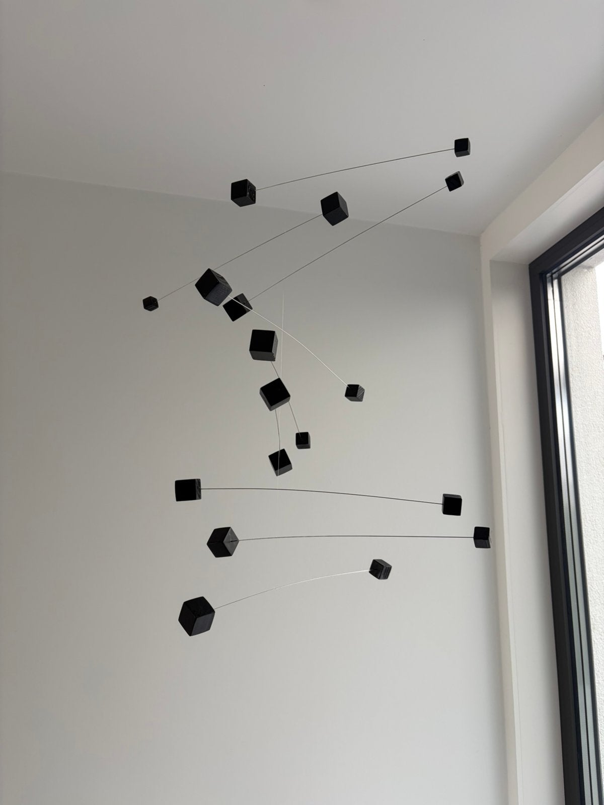 kinetic art mobile – zwart houten blokjes 55cm x 50cm, Ophalen of Verzenden, Nieuw