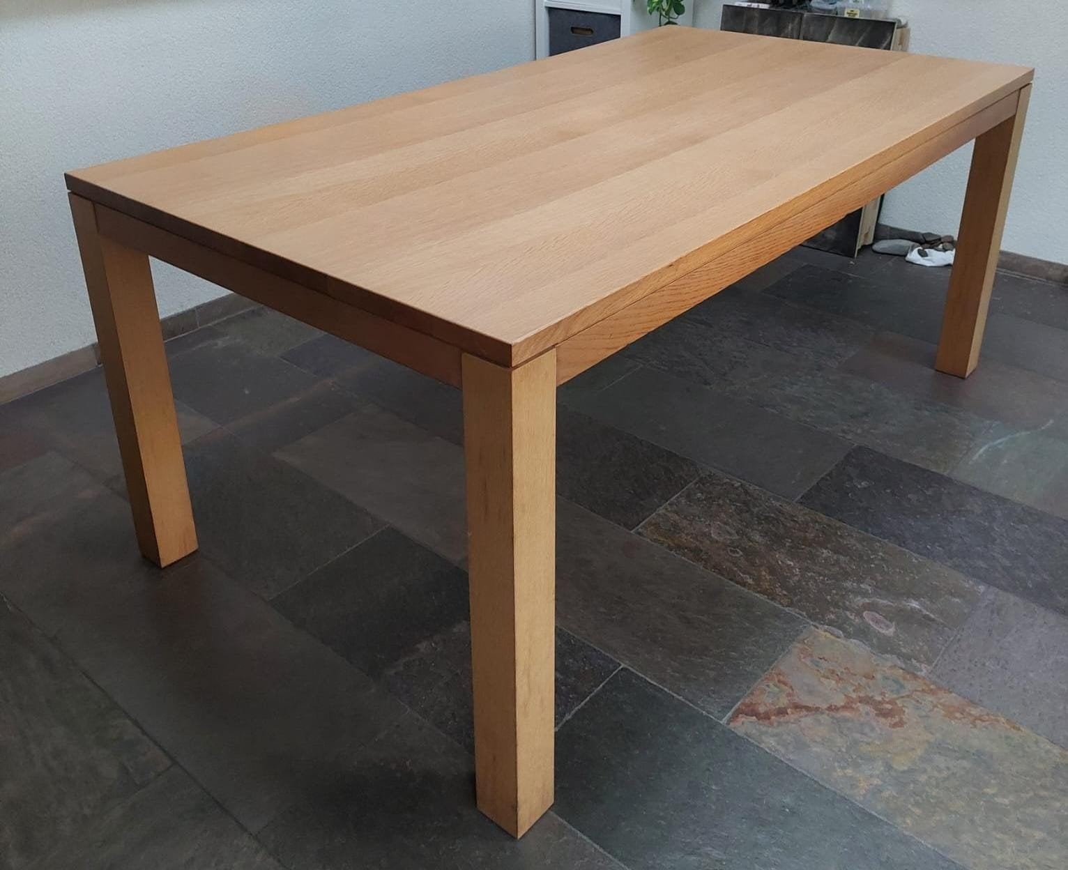 Eiken houten tafel, Ophalen, Gebruikt, Eikenhout, 200 cm of meer