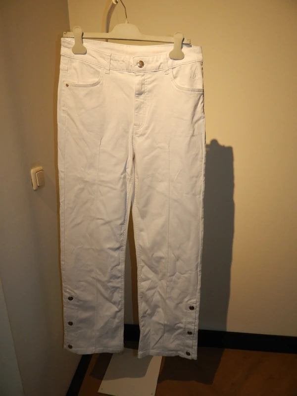 Studio Anneloes wide fit witte voorjaars broek knopen S
