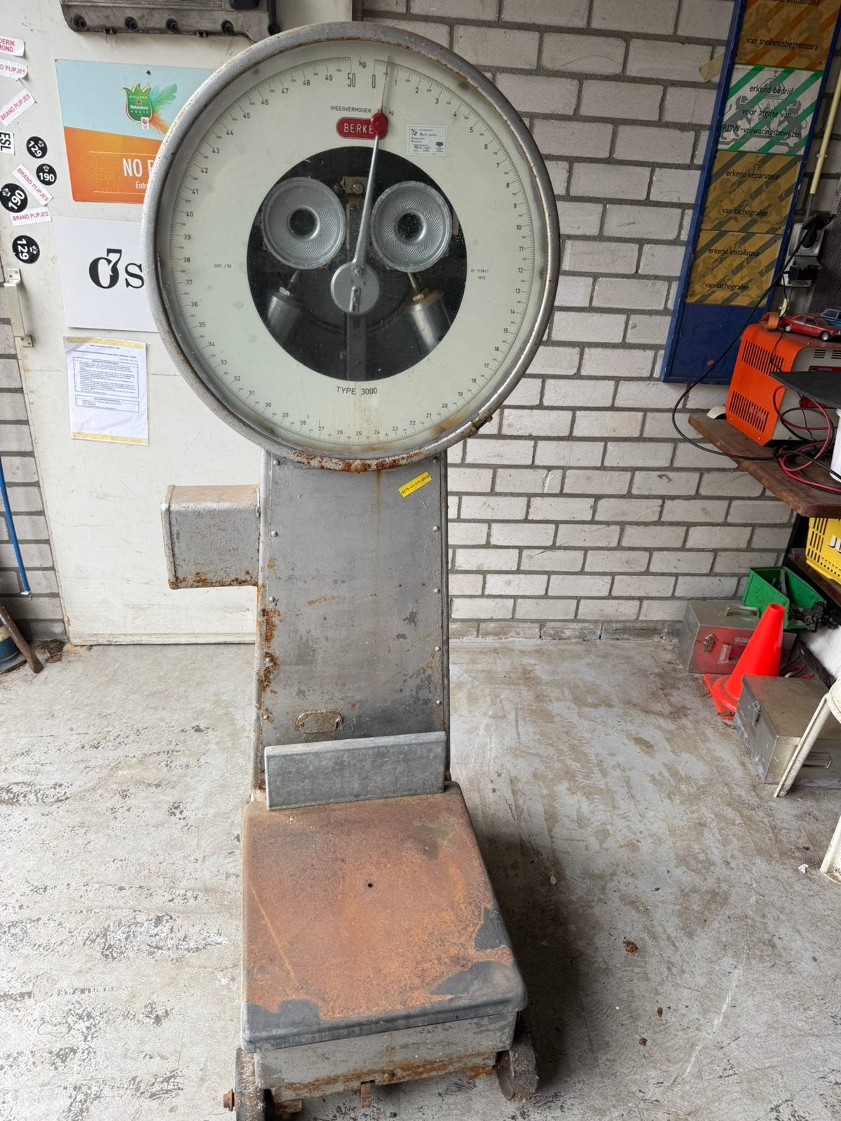Mooie grote antieke berkel weegschaal werkt wel, Ophalen, Minder dan 10 kg, Winkelweegschaal, Zo goed als nieuw