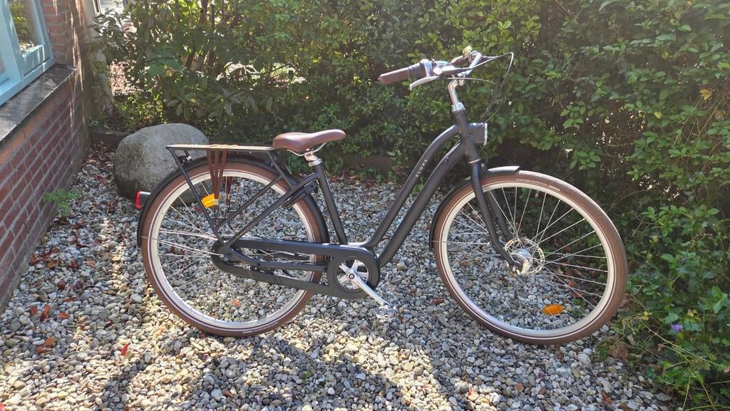 ZEER GOEDE Fiets, 28inch nexus 7 versnellingen Zwart / Bruin, Versnellingen, Zo goed als nieuw, Elops, Schijfrem