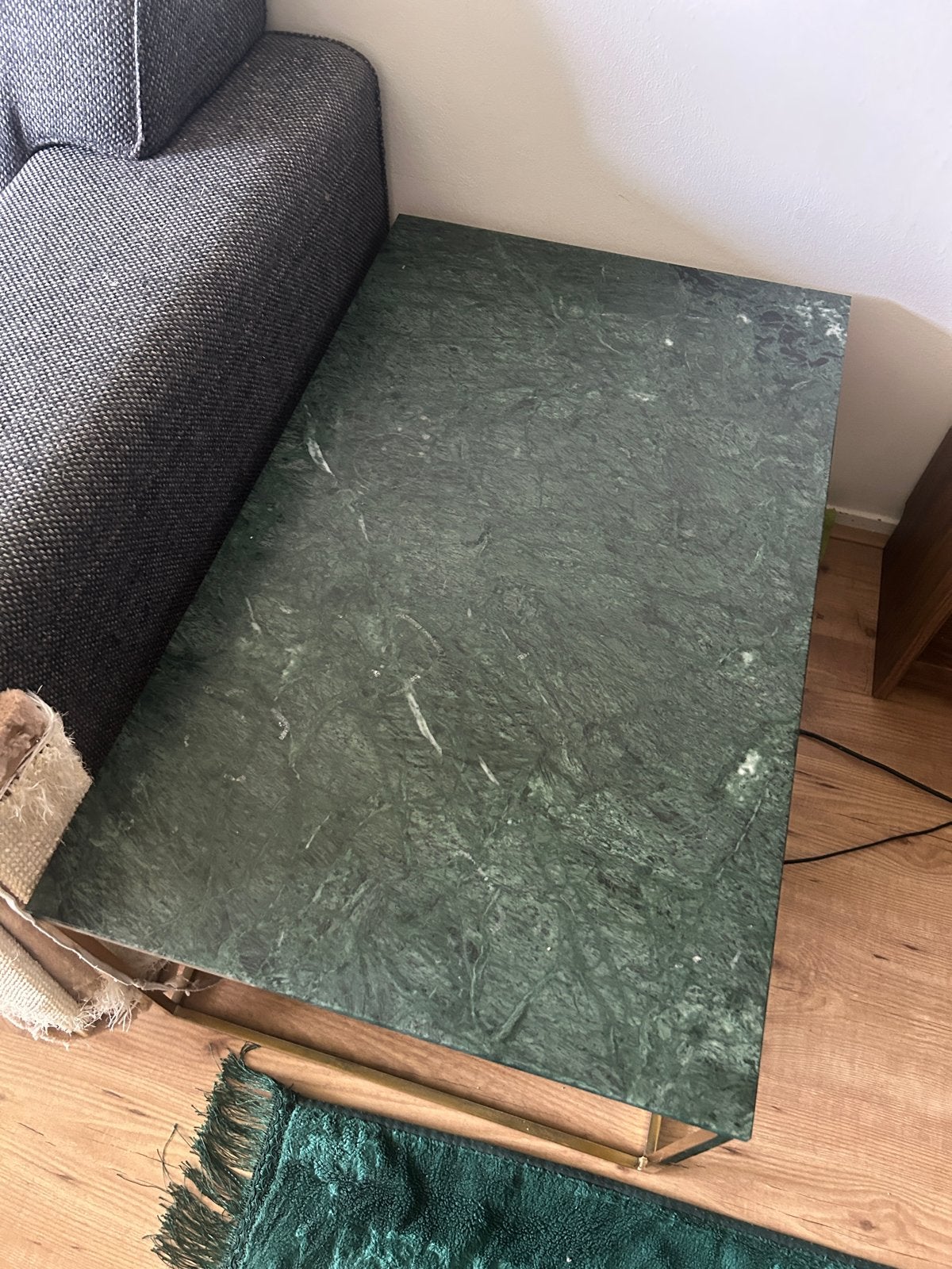 Echt Marmeren Salontafel rechthoekig - Groen Marmer, Gebruikt, 100 tot 150 cm, Geen, Overige materialen