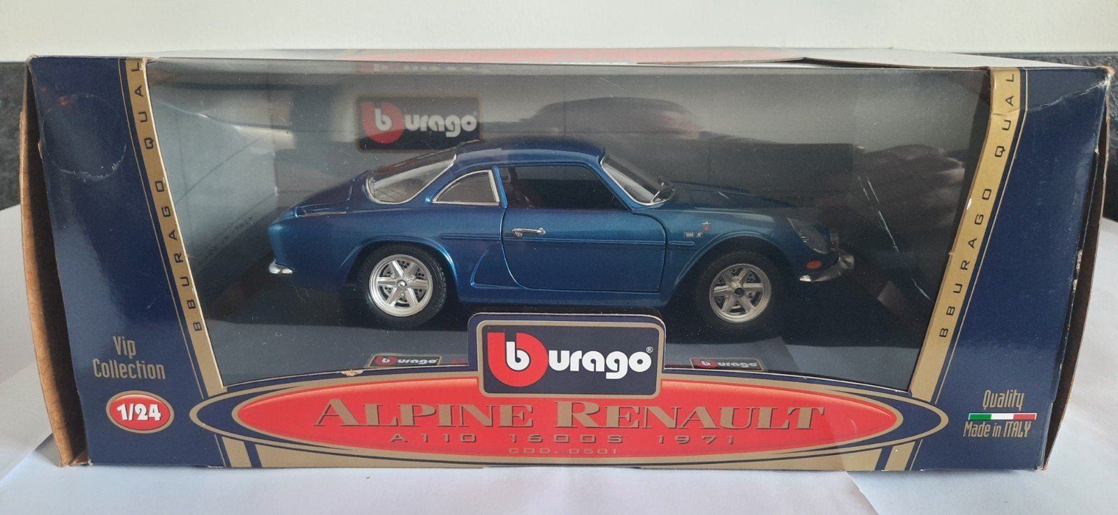 Renault alpine A110 1600s 1971 van Burago schaal 1:24, Ophalen of Verzenden, Zo goed als nieuw, Auto, Bburago