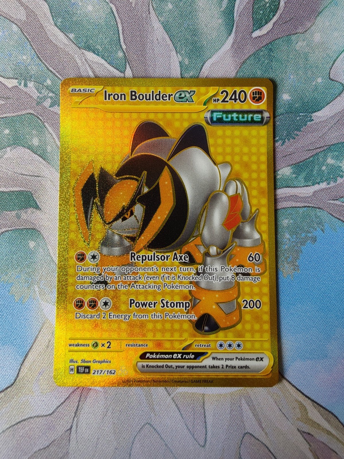 Pokemon temporal forces iron boulder ex 217/162, Ophalen of Verzenden, Nieuw, Losse kaart, Foil