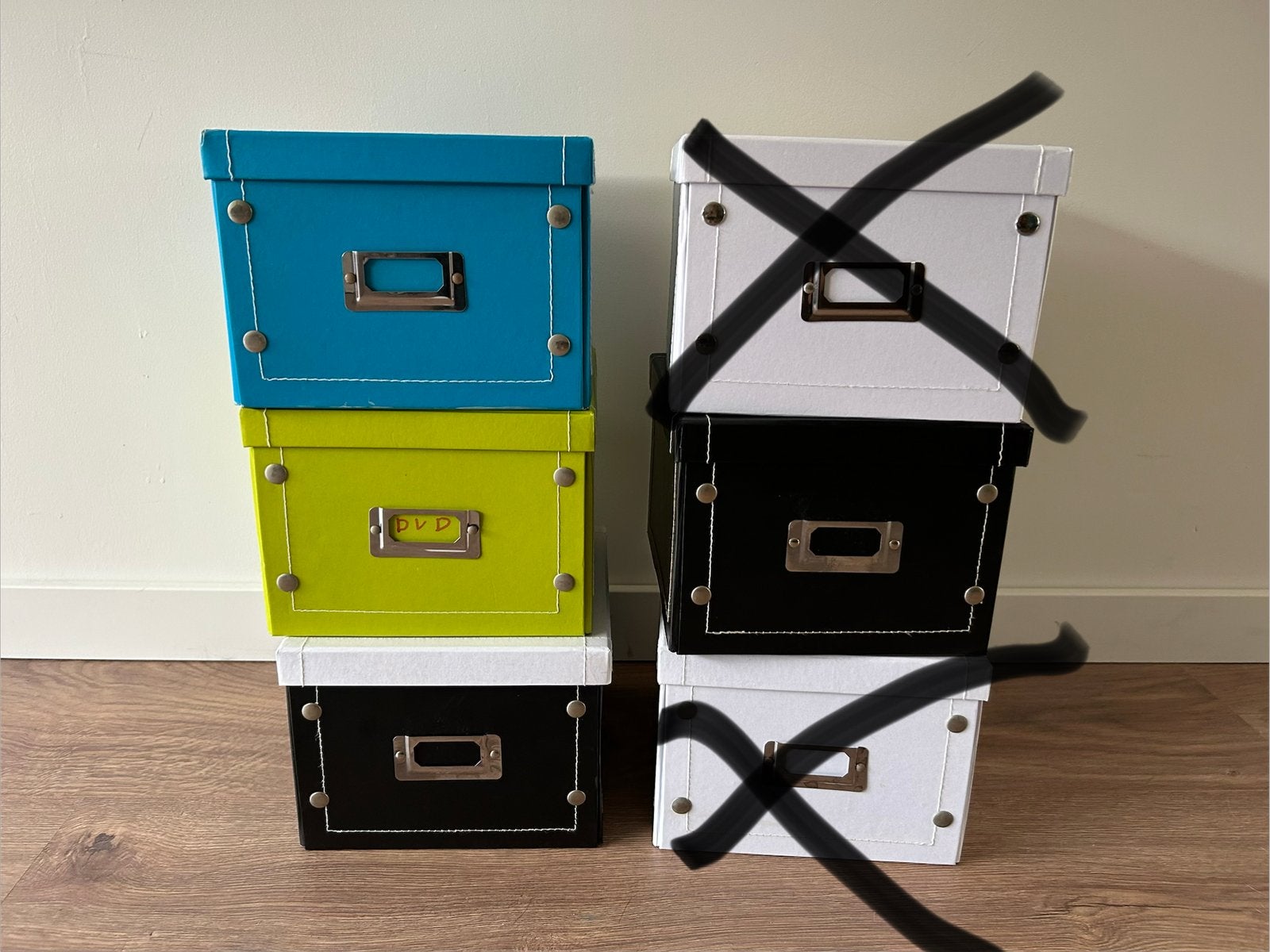Opbergdozen - diverse kleuren 5,- per stuk, of 4 voor 15,-, Ophalen of Verzenden, Zo goed als nieuw