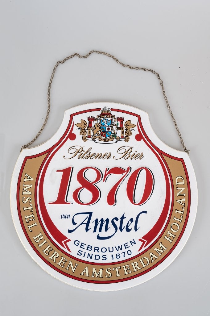 Amstel 1870 2 zijdig reclame bord, Ophalen of Verzenden, Zo goed als nieuw, Reclamebord