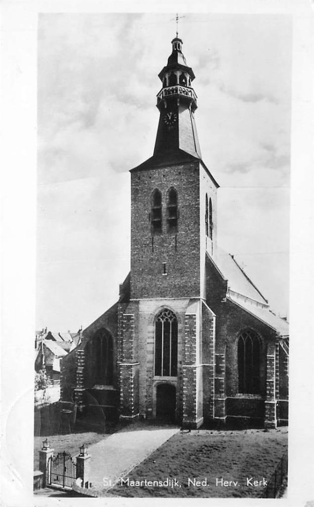 381-493-001 St Maartensdijk Kerk, Verzamelen, Ansichtkaarten | Nederland, Verzenden, Voor 1920, Zeeland