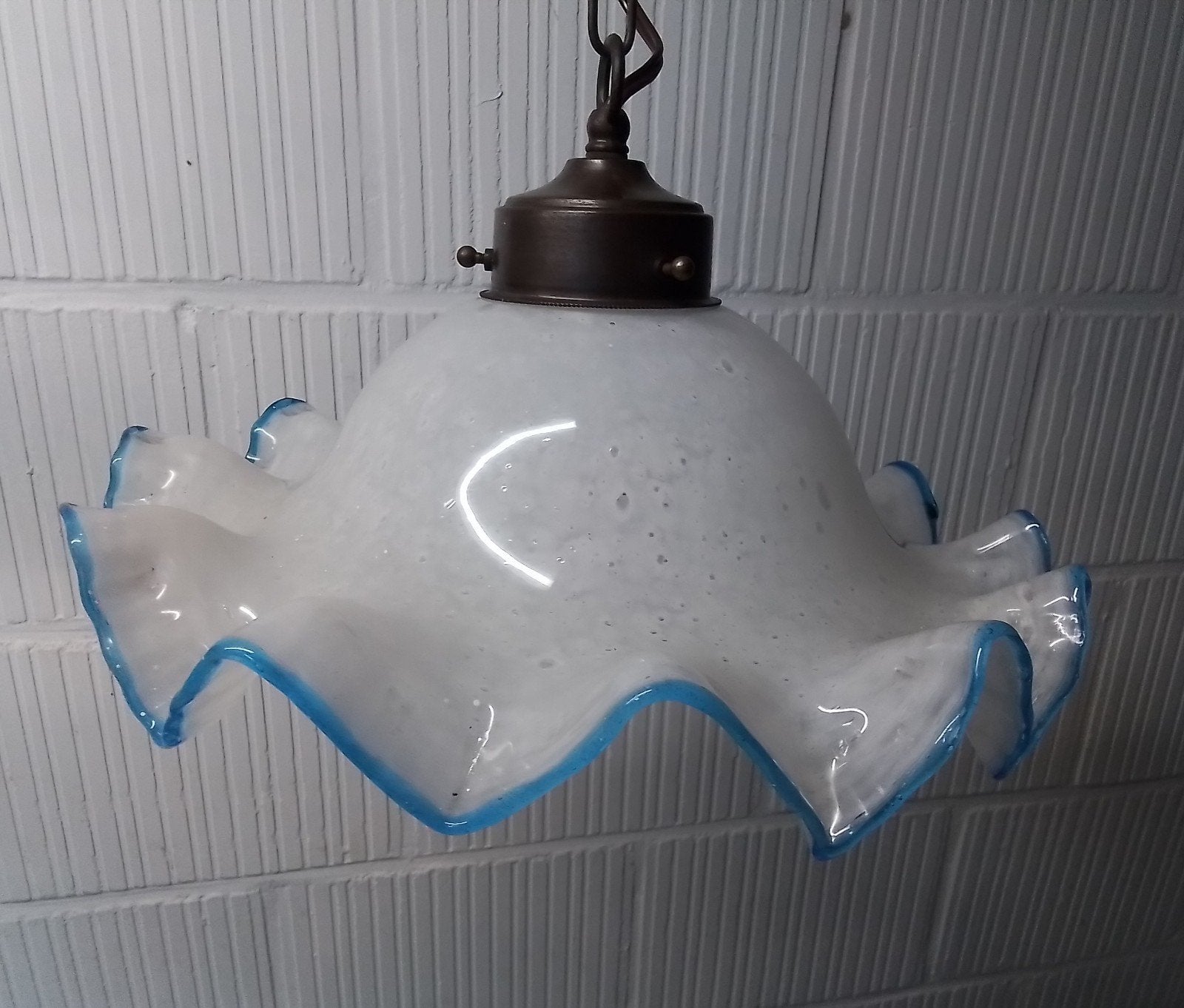 Vintage design Italiaanse murano hanglamp, Gebruikt, Vintage, Klassiek, Retro, Glas, E27 (groot)
