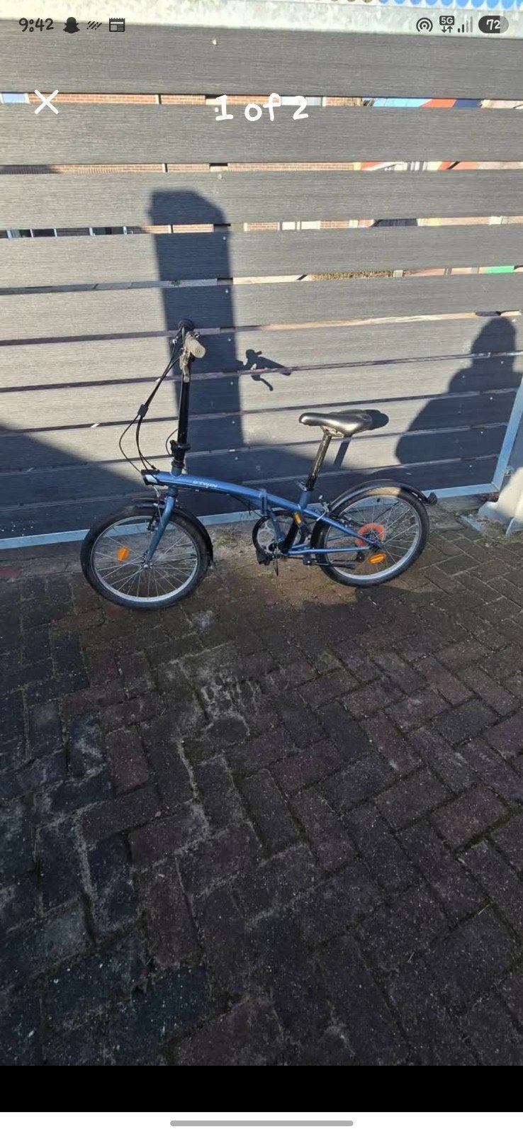 B'Twin vouwfiets, ideaal voor woon-werkverkeer, Fietsen en Brommers, Fietsen | Vouwfietsen, Overige merken, 20 inch of meer, Gebruikt