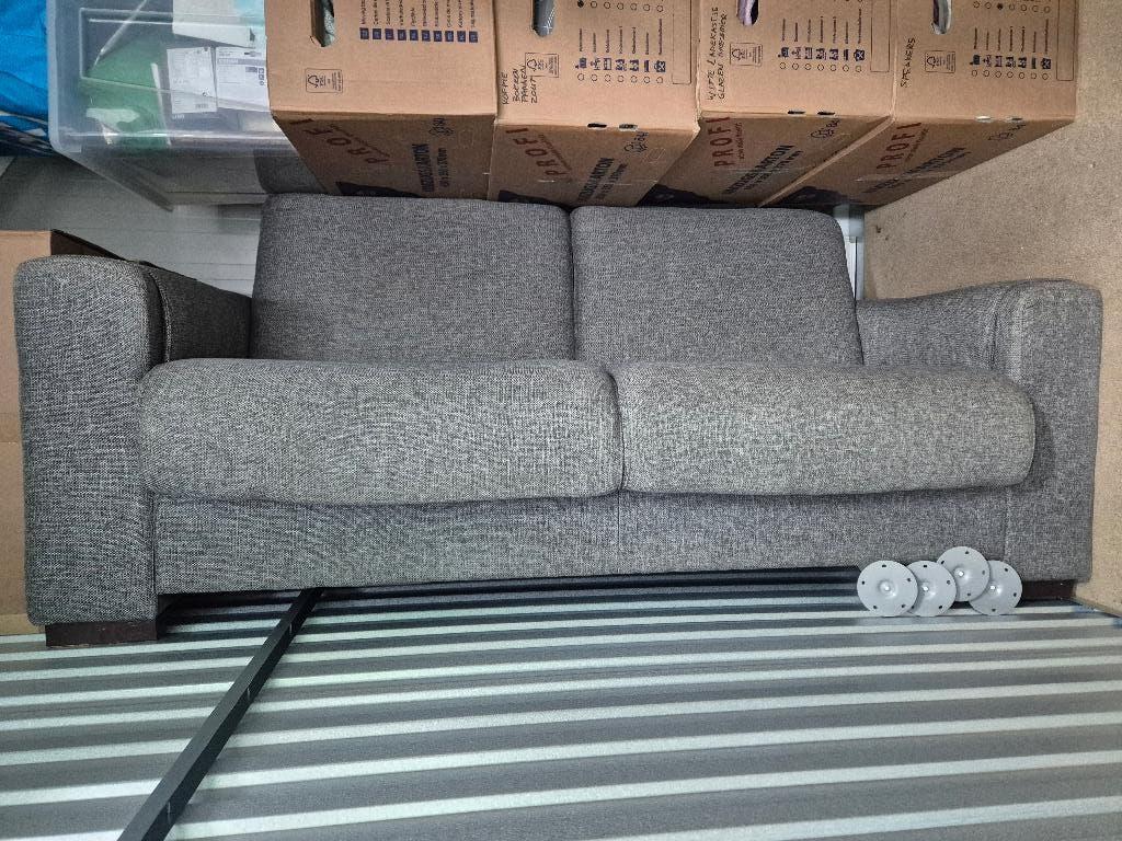 Bank 2 zits grijs, Huis en Inrichting, Banken | Bankstellen, Ophalen, Gebruikt, 150 tot 200 cm, Tweepersoons