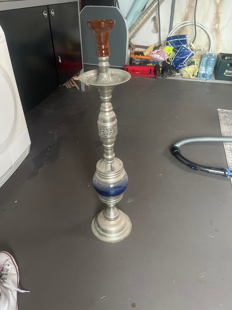 Grote waterpijp / shisha met blauwe accenten, Ophalen